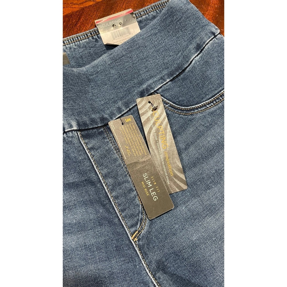 Lee Sculpting Slim Leg Jeans Women Size 12 Short Mid Rise Stretch Denim NWT - Picture 6 of 12